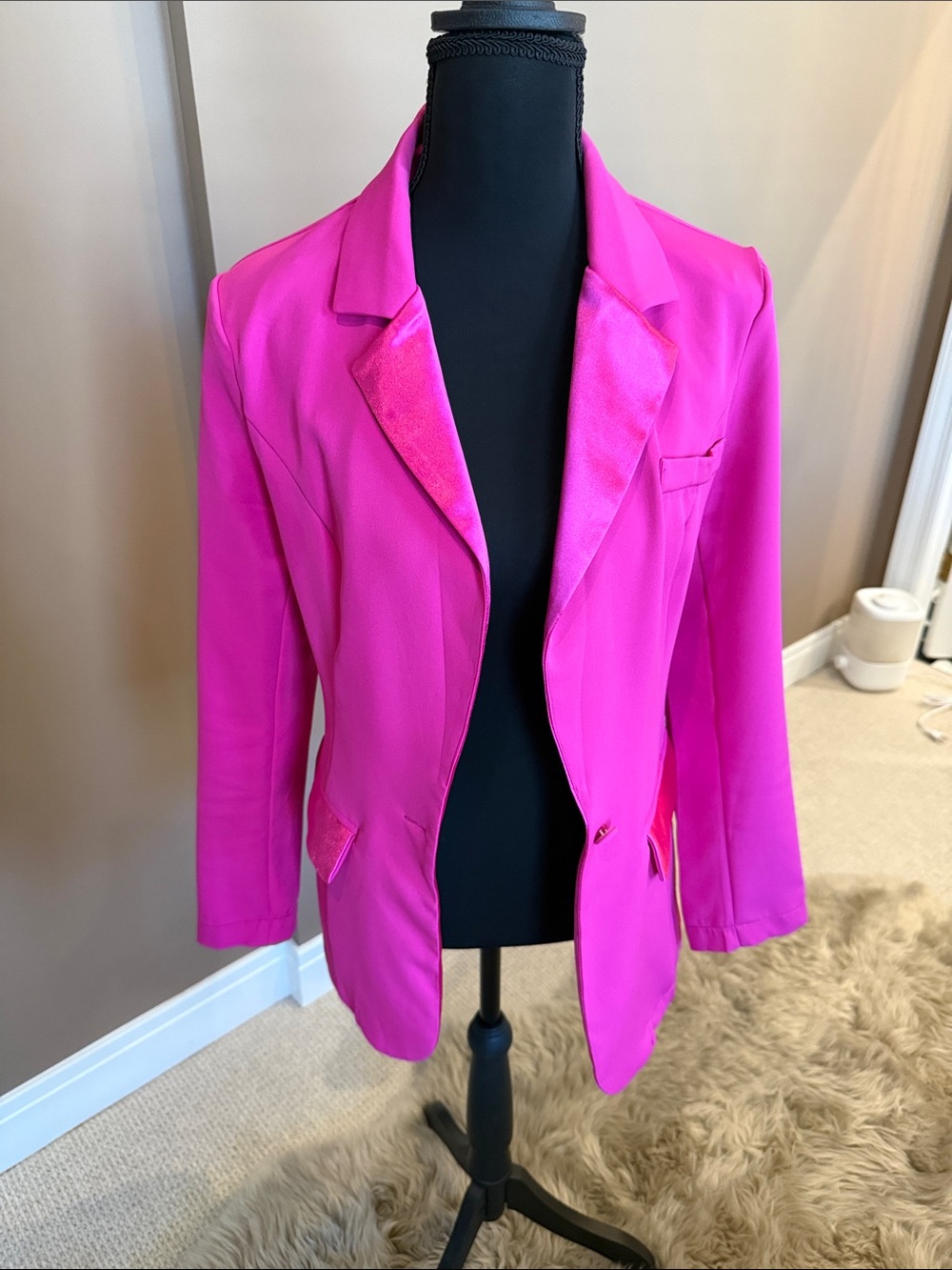 SHEIN Hot Pink Tailored Women's Blazer Jacket